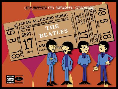アイドル的ミュージシャンを描いたアニメの先駆となった「アニメ・ザ・ビートルズ」の公式アート・シリーズが日本初上陸！ Official Beatles Cartoon Japan オープン！